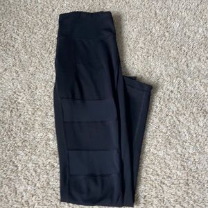 Black leggings with mesh detailing